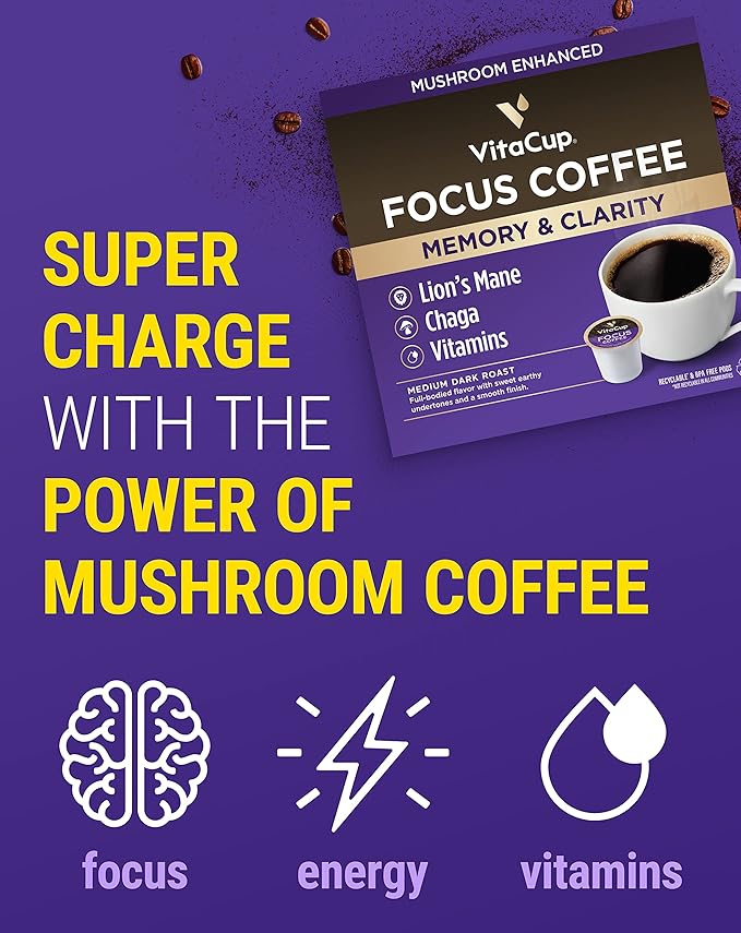 VitaCup Coffee Variety Sampler Pack 40ct. Vitamin & Superfood infused Single Serve Pods Compatible with K-Cup Brewers Including Keurig 2.0