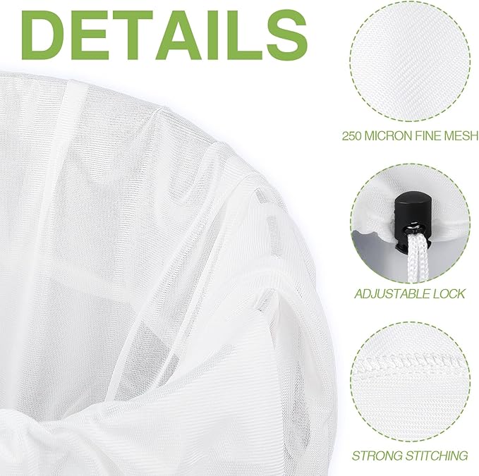 Chumia 30 Pack Brew Bags Reusable Extra Large 26 x 22'' Fine Mesh Strainer Cold Brew Filters Drawstring Cheese Cloth Straining Bags Wine Making Supplies for Fruit Cider Beer