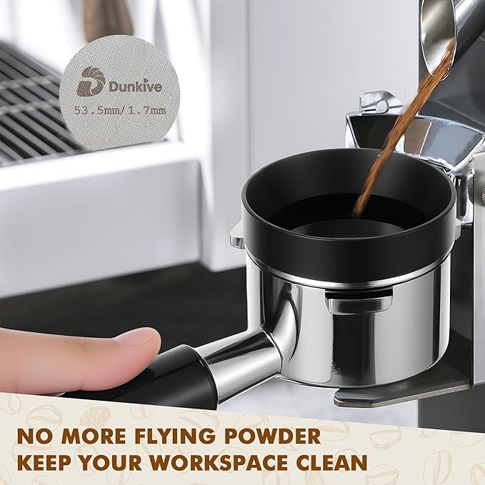54mm Dual Wall Filter Basket, 53.3mm Puck Screen & 54mm Espresso Dosing Funnel Compatible with Breville BES860XL/11.41 Barista Express, Stainless Steel Portafilter Basket & Lower Shower Screen