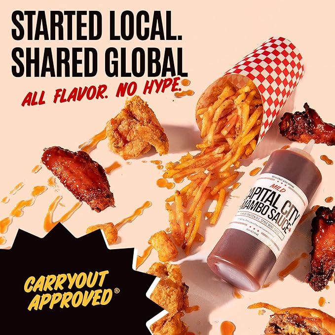Capital City Mambo Sauce Mild, Washington DC Wing Sauces, Perfect Condiment for Wings Chicken Pork Beef Seafood Burgers Rice or Noodles, 128oz (1 Gallon) 4 Pack