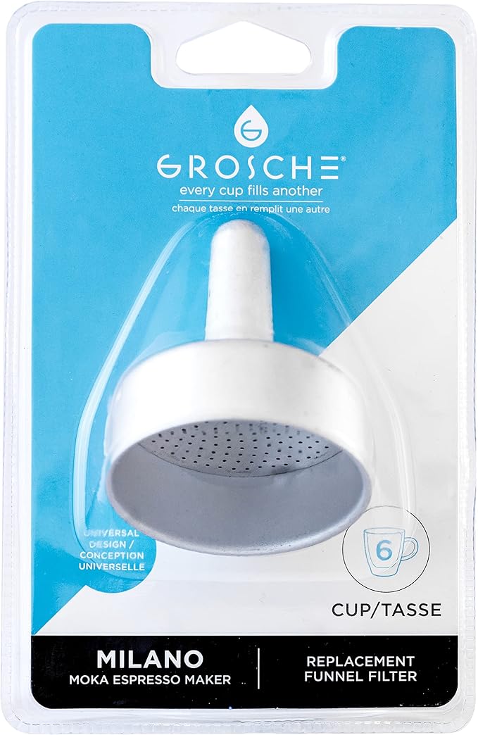 GROSCHE Milano Moka pot funnel filter 6 CUP size funnel filter replacement part for aluminum stovetop espresso maker Greca moka espresso coffee maker