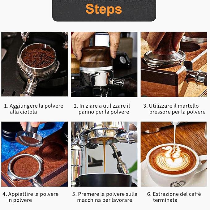 51mm Bottomless Portafilter Compatible for Delonghi ECP3420/ECP3120/EC155/BCO430/EC260 with Stainless Steel Double Shot Capacity Cup Filter Basket, 2 Ears