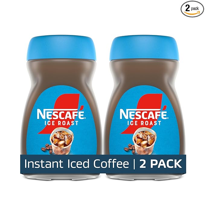 NESCAFÉ Ice Roast, Instant Iced Coffee, 2 Jars (6 Oz Each)