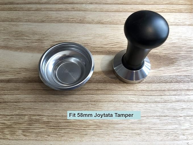 E-61 58mm Precision Filter Ridged Basket Stainless Steel Portafilter Basket Espresso Basket Compatible 58mm Portafilter Filter Basket 1 Cup Coffee Basket Replacement 58mm-1