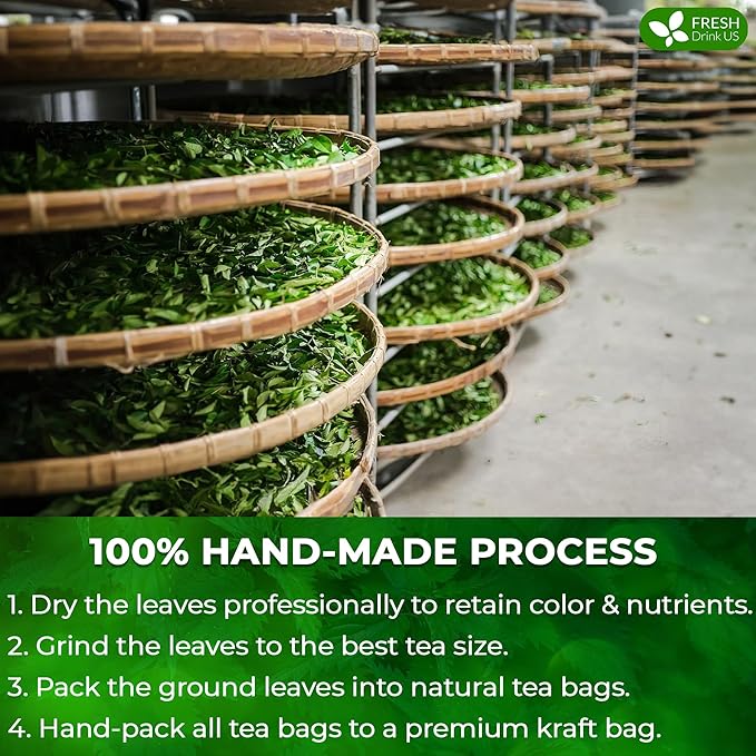 FreshDrinkUS, Premium 135 Nettle Leaf Tea Bags, 100% Natural & Pure, Stinging Nettle Leaf Tea, Burn Nettle, Stinging Nettle, Stinger Tea, No Sugar/Caffeine/Gluten, Vegan