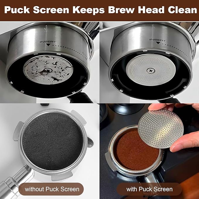 MEION Aluminium Alloy 58mm Bottomless Portafilter for Gaggia 58mm, Gaggia Carezza, Gaggia Cubika Plus, Gran Gaggia Deluxe, Espresso Portafilter with Stainless Steel 18g Filter Basket and Puck Screen
