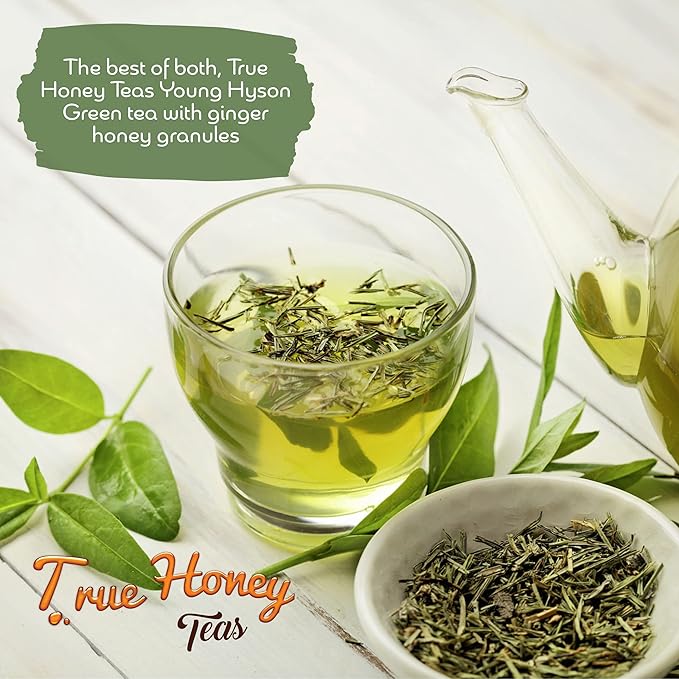 True Honey Green Tea Bags - Honey Crystals Blended in Every Sachet - Supportive Heart Antioxidants - All Natural Contains Caffeine Tea Bag 24 Count
