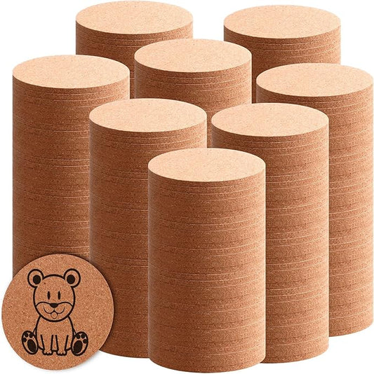 Layhit Cork Coasters for Drinks Absorbent Cork Trivets 4 Inch Bulk Blank Coasters for Kitchen Office Dishes Plate Wine Glass Cup Cottage DIY Crafts(400 Pcs,Round)