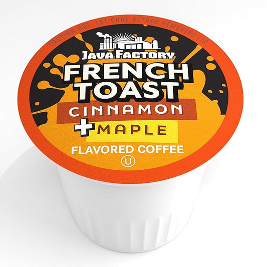 Java Factory Coffee Pods Cinnamon and Maple Flavored Coffee Compatible with K Cup Brewers Including 2.0, French Toast, 80 Count