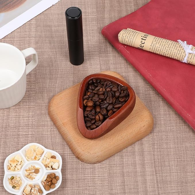 Coffee Bean Dosing Cup and Spray Bottle Kit, Wood Espresso Accessories Kit, Coffee Bar Accessories for Lovers with Static Reduction Spray