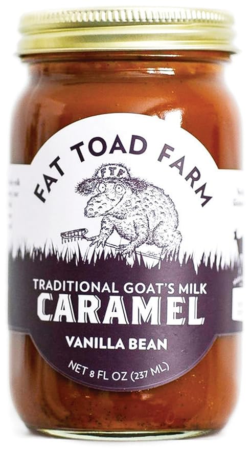 Fat Toad Farm Traditional Goat’s Milk Caramel Sauce, Vanilla Bean, 8fl oz Jar, Cajeta, Gluten Free