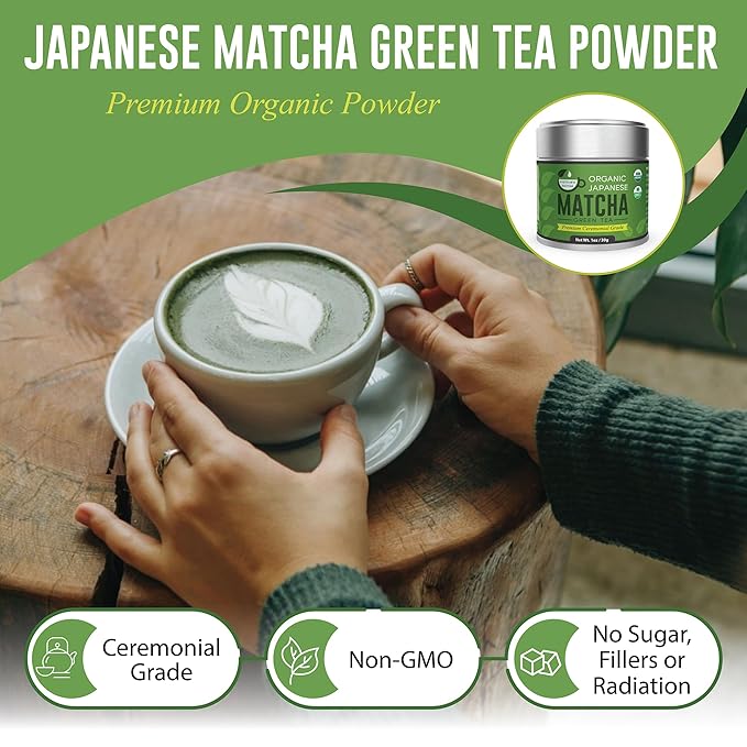 Kyoto Dew Matcha - Ceremonial Blend – Authentic Japanese First Harvest - USDA & JAS Organic Ceremonial Grade Matcha Green Tea Powder from Uji, Kyoto (30g / 1oz)