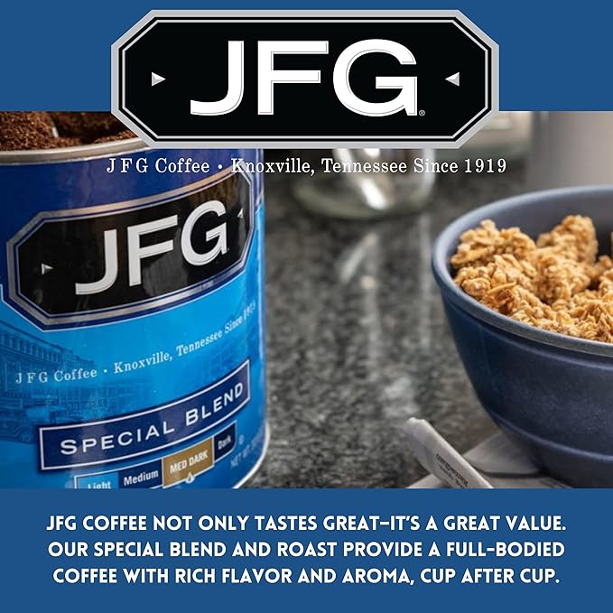 JFG Naturally Decaffeinated Medium-Dark Roast Ground Coffee, 11.5oz Bag (Pack of 1)