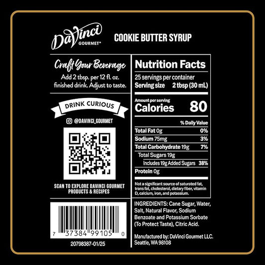 DaVinci Gourmet Cookie Butter Syrup, 25.4 Fluid Ounces (Pack of 1)