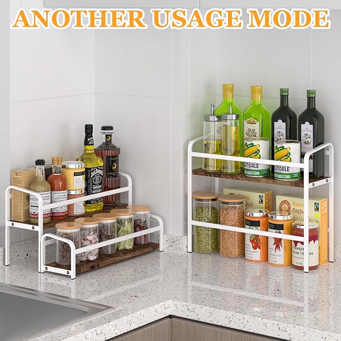 DTUQYX Coffee Syrup Organizer 3-Tier, 12 Bottles Capacity Coffee Syrup Rack, Syrup Stand for Spice, Wine, Liquor, Bottle, Coffee Bar Station Racks Magnetic, No Installation (Dark Wood, White)