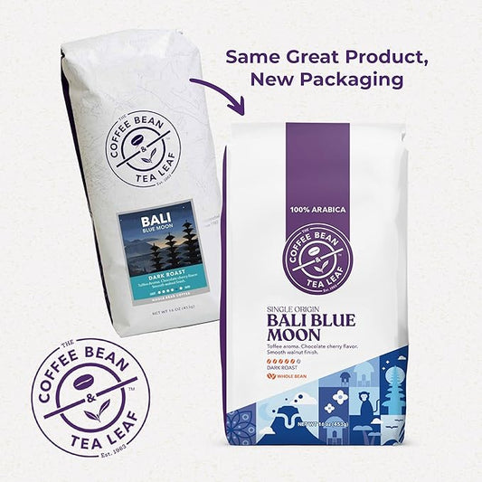The Coffee Bean & Tea Leaf, Bali Blue Moon, Whole Bean Coffee Beans, 1lb bag (16oz)