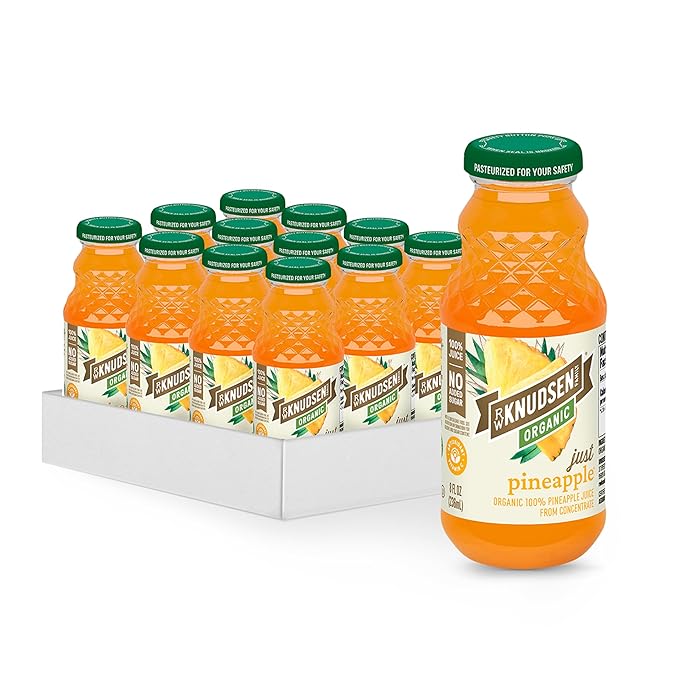R.W. Knudsen Organic Just Pineapple Juice, 8 fl oz (12 Pack)