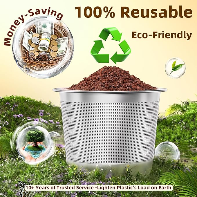 4 Pack Reusable K Cups Coffee Pods for Keurig 1.0: Stainless Steel Reusable Coffee Pods for Keurig Coffee Pods Reusable, BPA-Free, SUS 304‌, Scoop, Heat Resistant Handles