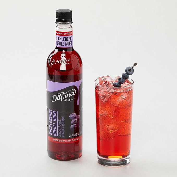 DaVinci Gourmet Classic Huckleberry Syrup, 25.4 Fluid Ounces (Pack of 4)
