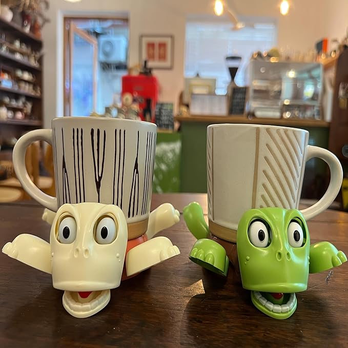 JOD® Turtle Cup Holder,Turtle Coaster with Funny Expression, 2 PCs Cup Holder with Liftable Limbs & Expressive Face for Turtles,Tortoise Lover Gag Gifts Home Decor(2pc-Light Green Pink)