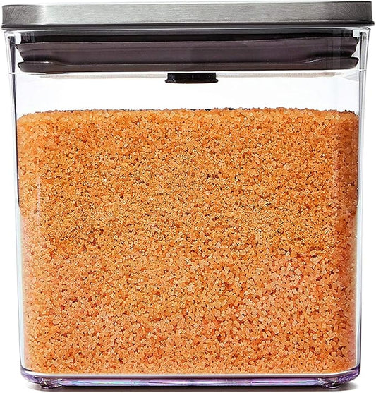 OXO Steel POP Container Big Short Sqaure - 2.8 Qt for Cereal, Grains and More Grey