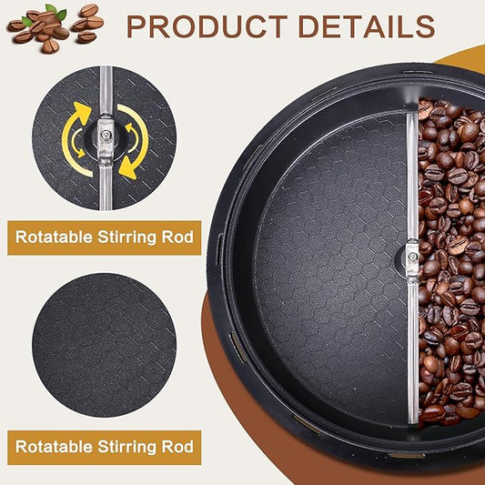 JIAWANSHUN Electric Coffee Bean Roaster - 800g Capacity, 0-240C Temperature Control, 1200W, 110V