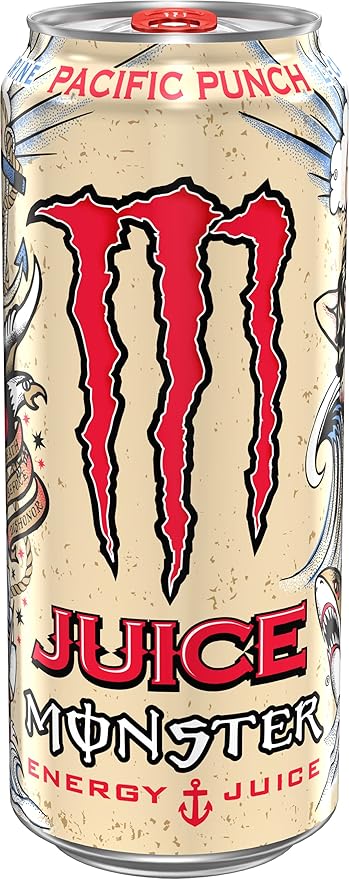 Monster Energy Juice Monster Pacific Punch, Energy Drink, 16 Ounce | Energy + Juice, Pack of 15