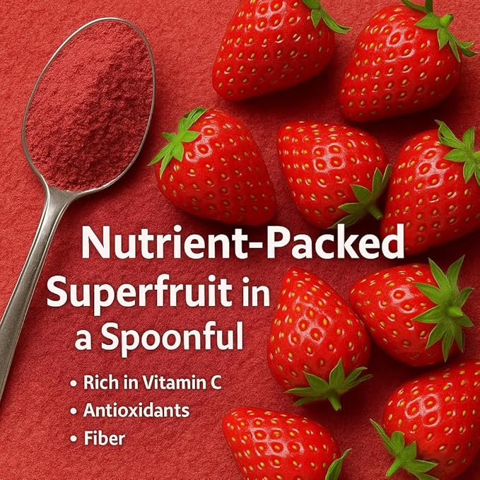 Confect Strawberry Powder | Pure & Natural Fruit Powder for Smoothies, Baking, Beverages, Juices & DIY Recipes | Vegan, Gluten-Free, No Added Sugar – 1 LB