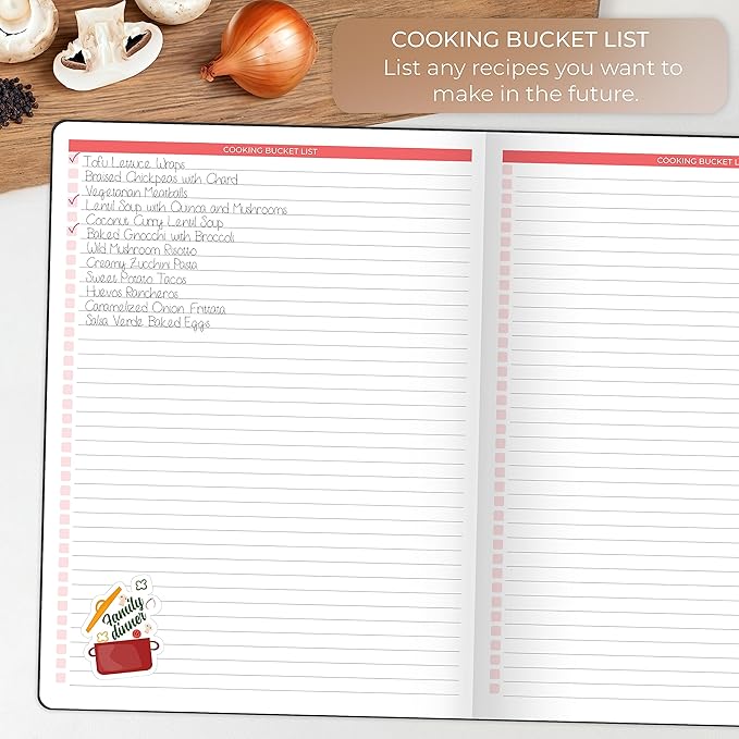 Clever Fox Recipe Book – Make Your Own Family Cookbook – Blank Recipe Notebook Organizer – Empty Cooking Journal to Write In Recipes – Large Size, 8.5”x11.2”, Hardcover, Black