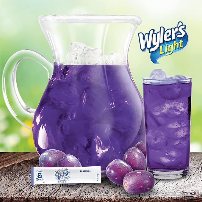 Wyler's Light Pitcher Packs, Water Drink Mix,Grape,6 Pitcher Packets (Pack of 2)