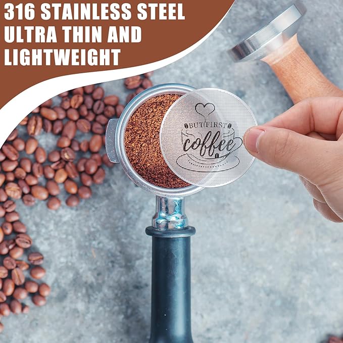Yaomiao 2 Pcs Puck Screen Espresso Puck Screen 316 Stainless Steel Coffee Filter Reusable Espresso Filters for 54mm Portafilter Ultra Thin Light (53.3 x 0.2 x 0.2 mm)