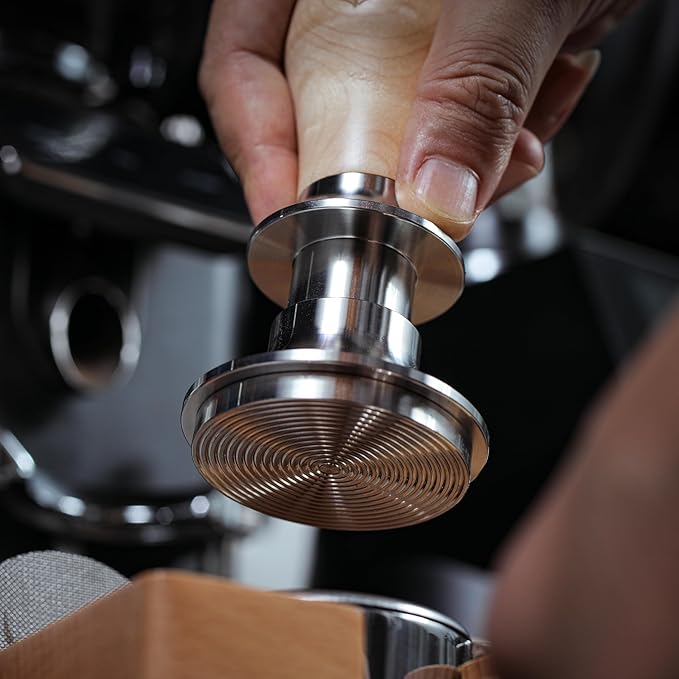 KNODOS 58mm Espresso Tool Kit for Gaggia Classic, Classic Pro, and Classic Pro Evo: Maple Bottomless Portafilter, Calibrated Tamper, Dosing Funnel with Puck Screen, and Adjustable Distributor