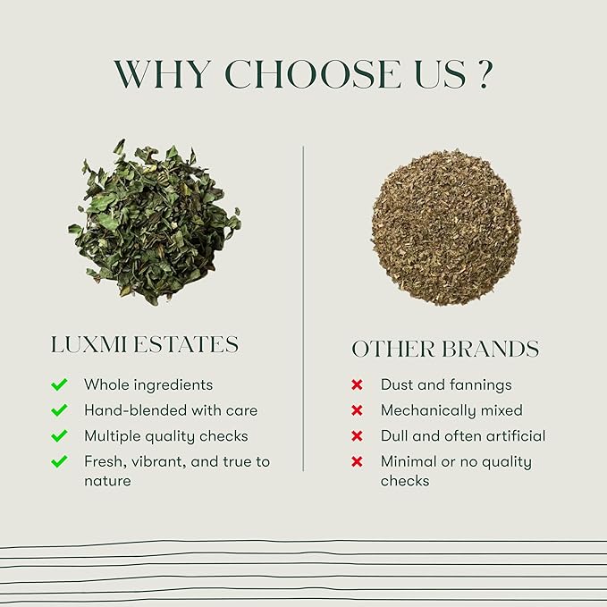 Luxmi Estates Vanilla Peppermint Organic Peppermint Tea (50 Tea Bags) Caffeine Free Tea Bags For Relaxing, Calming, and Stress Relief, With Certified Organic Herbal Tea