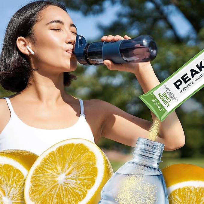 PeakH20 Electrolytes Powder Hydration Packets | Lemon Lime | 72 Servings | Sugar Free Water Flavor Packets for Workout Recovery