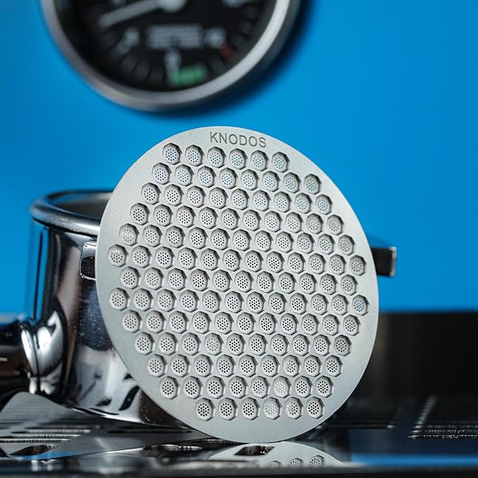 KNODOS 51mm Espresso Puck Screen- High-Grade Stainless Steel Plate Disk Coffee Filter, Optimal Espresso Extraction, Fits Delonghi & More, Easy Clean Design (Silver, 51mm)