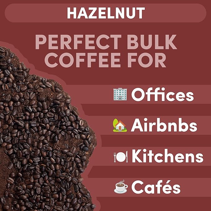 Sarasota Coffee Ground Hazelnut | Medium Roast Gourmet Flavored Coffee Grounds | Low Acid, Mold Free, Specialty Grade, Flavored Bulk Ground Coffee | 5lb (80 oz)