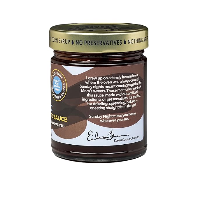 Sunday Night Classic Chocolate Sauce - Luxury Chocolate Gift, Dairy Free, Gluten-Free, Pure Clean Ingredients, No Preservatives - 10oz