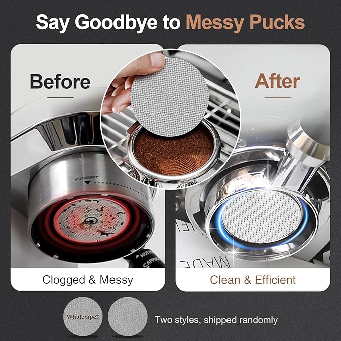 51mm Bottomless Portafilter & Puck Screen, 3 Ears Stainless Steel Head, Only Compatible with De'Longhi EC680, EC685, and SMEG ECF01, Includes 304 Stainless Steel Filter Basket