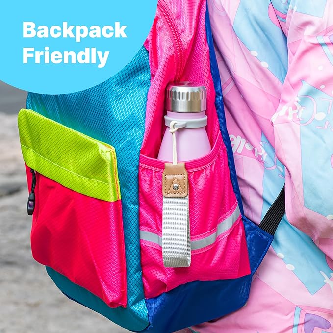 VINUR 12 oz Water Bottle for Kids-Stainless Steel Insulated Water Bottle for School-Cola Shape Leak Proof Travel Flask for Girl and Boy, Sky Blue