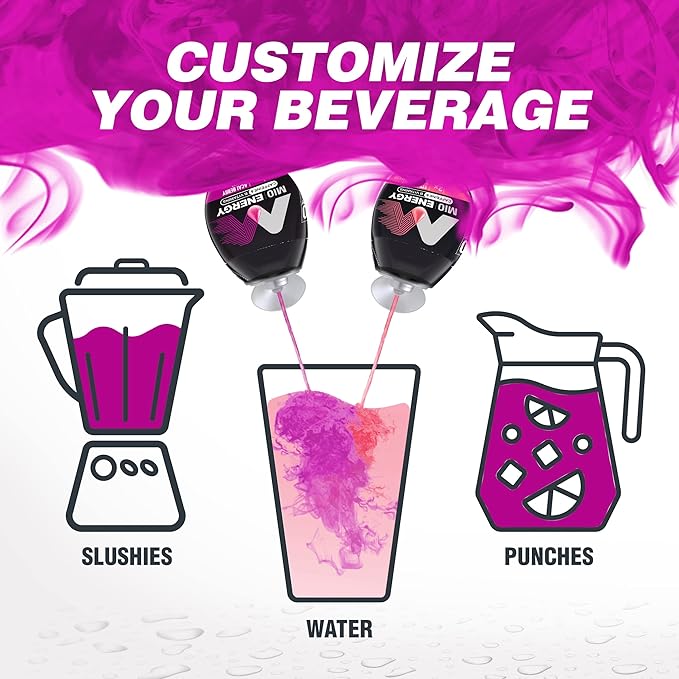 MiO Energy Acai Berry Storm Naturally Flavored with other natural flavors Liquid Water Enhancer Drink Mix with Caffeine & B Vitamins with 2X More (3.24 fl. oz. Bottle) (Pack of 4)