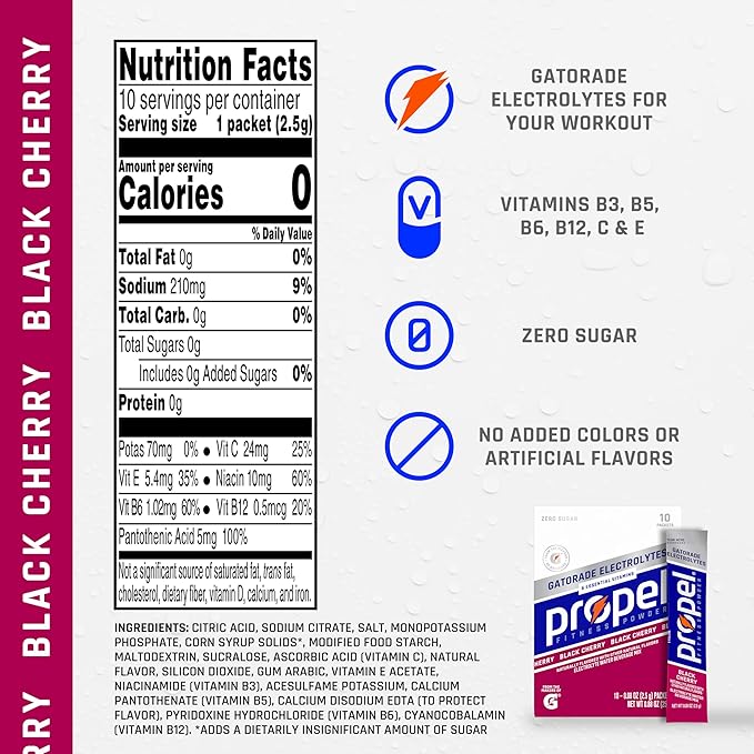 Propel Powder Packets, Black Cherry (Pack of 120)