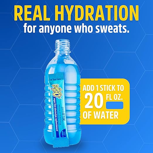 Sqwincher Zero Qwik Stik, Mixed Berry, Sugar Free, Low Calorie, Low Sodium Electrolyte Powder Hydration Drink Mix, .11 0z Packet (Pack of 50)