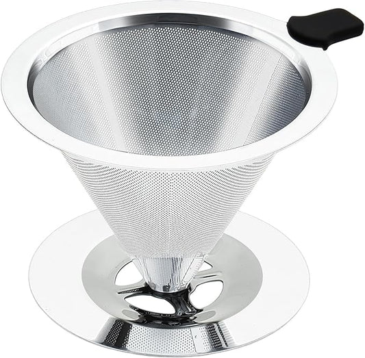 Premium Pour Over Coffee Dripper with Reusable Stainless Steel Filter – Portable, Easy Clean Coffee Maker for Single Cup Brewing – Ideal for Home, Office, Camping
