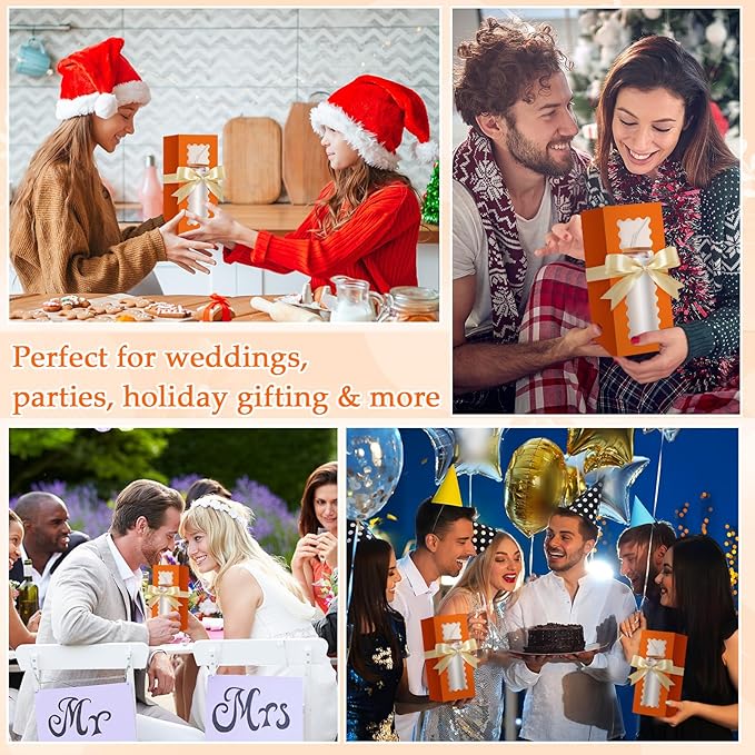 Windyun 100 Pcs Tumbler Gift Boxes for Sublimation Glass Exhibition Boxes Transparent for 12oz 16oz 20oz Shipping Cup Exhibition Packaging for Jars Mug Can Party Supplies(Orange)