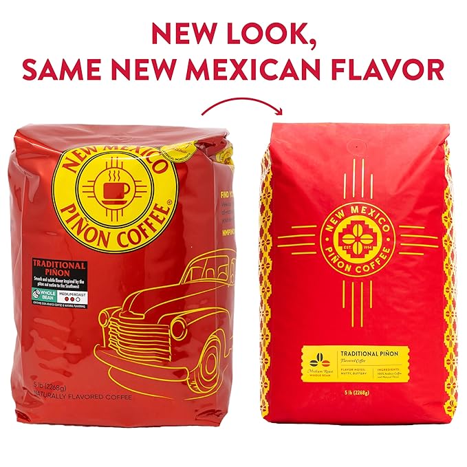New Mexico Piñon Coffee Naturally Flavored Coffee (Traditional Piñon Whole Bean, 5 pound)