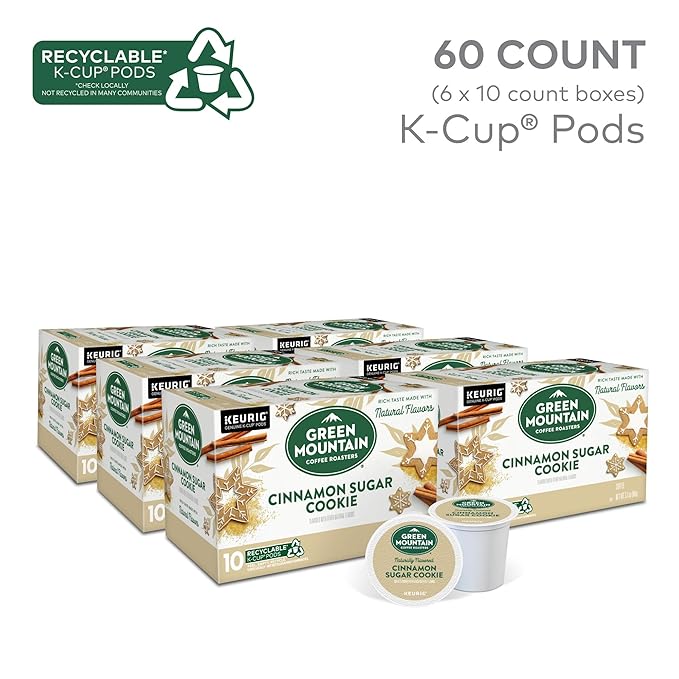 Green Mountain Coffee Roasters Cinnamon Sugar Cookie Coffee, Keurig Single Serve K-Cup Pods, 60 Count