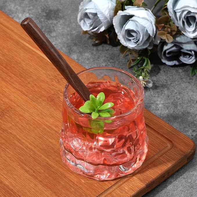 4Pcs Black Walnut Wood Coffee Stirrers, 6″ Round head Coffee Stir Sticks, Individually Wrapped Wooden Stir Sticks, Eco-Friendly Wood Stick for Drinks, Tea, Great for peanut butter etc.