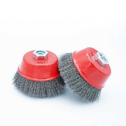 Eco Walker 4 Inch Wire Cup Brush Set for Angle Grinder Ideal for Paint Stripping and Heavy Duty Conditioning, 5/8-11 Threaded Arbor (2)