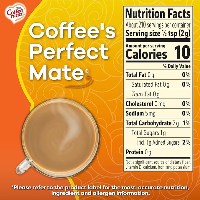 Coffee-mate Hazelnut Powdered Coffee Creamer, 15-Ounce Packages (Pack of 6)