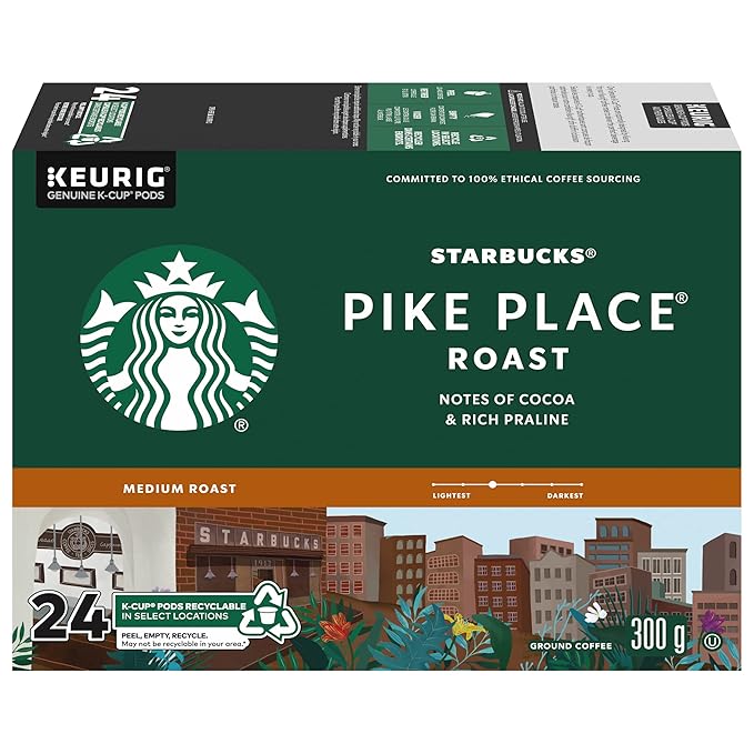 Starbucks® Single-Serve Coffee K-Cup®, Pike Place, Carton Of 24